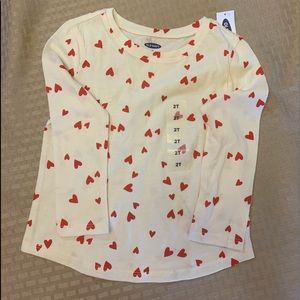 Girls 2T cream colored long sleeved shirt